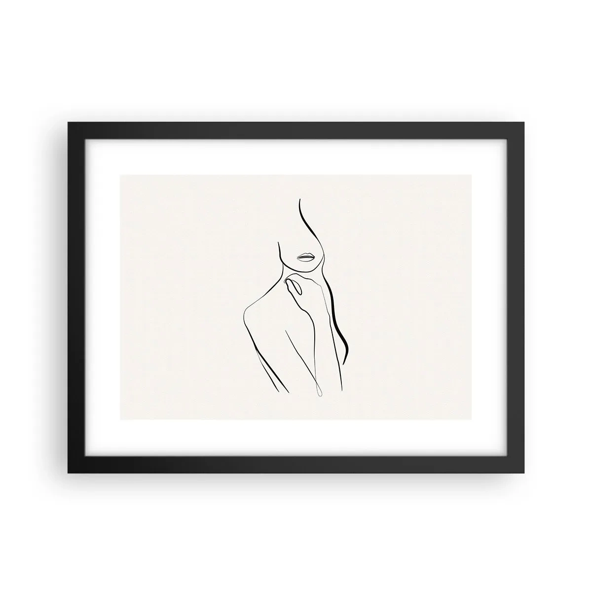 Poster in cornice nera - Onda di malinconia - 40x30 cm