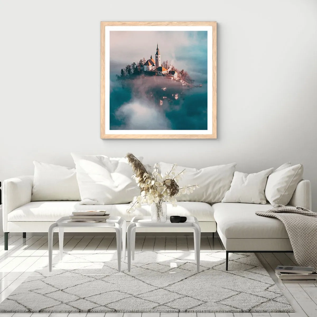 Poster in cornice rovere chiaro - L'isola dei sogni - 30x30 cm