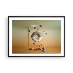 Poster in cornice nera - Figure geometriche in colori pastello in una disposizione surrealista - 70x50cm - Tutto può succedere - Decorazione murale moderna per soggiorno e camera da letto ARTTOR