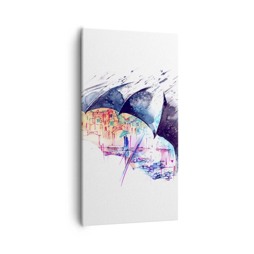 Quadro su tela - Stampe su Tela - Passeggiata sotto la pioggia - 55x100 cm