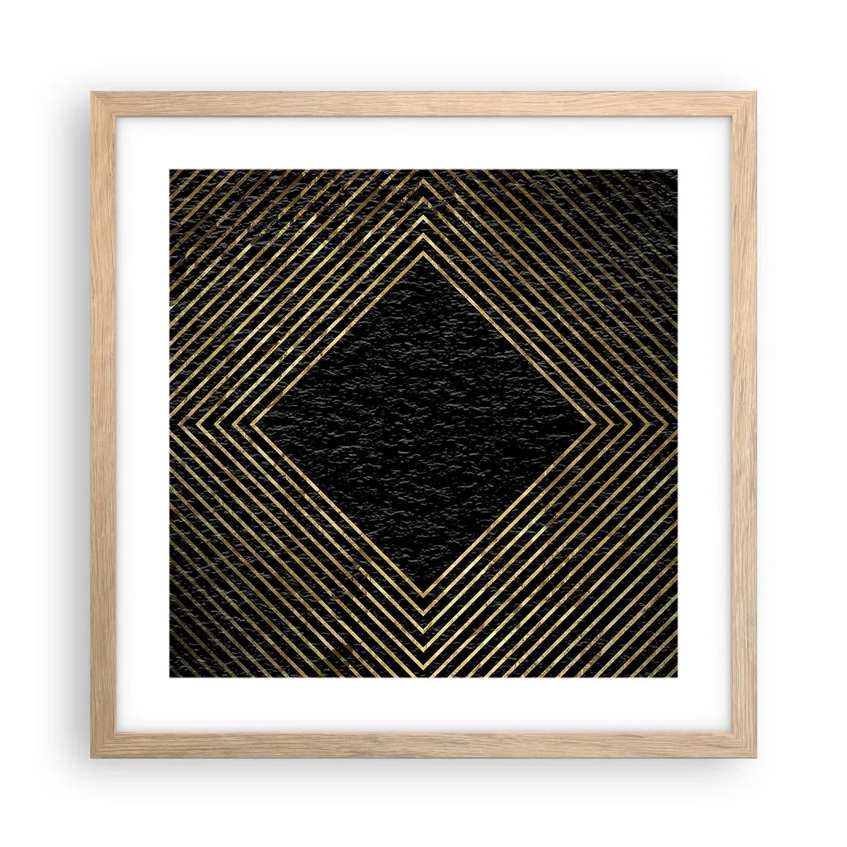 Poster in cornice rovere chiaro - Geometria in stile glamour - 40x40 cm