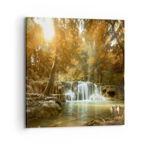 Quadro su tela - Stampe su Tela - Cascata nel parco - 70x70 cm