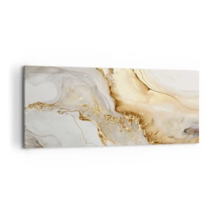 Quadro su tela - Stampe su Tela - Motivi astratti in oro e marmo su uno sfondo chiaro - 120x50cm - Astrazione: bellezza e bontà - Decorazione murale moderna per soggiorno e camera da letto ARTTOR