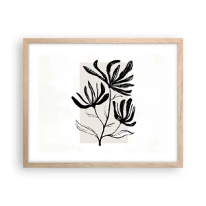 Poster in cornice rovere chiaro - Uno schizzo per l'erbario - 50x40 cm