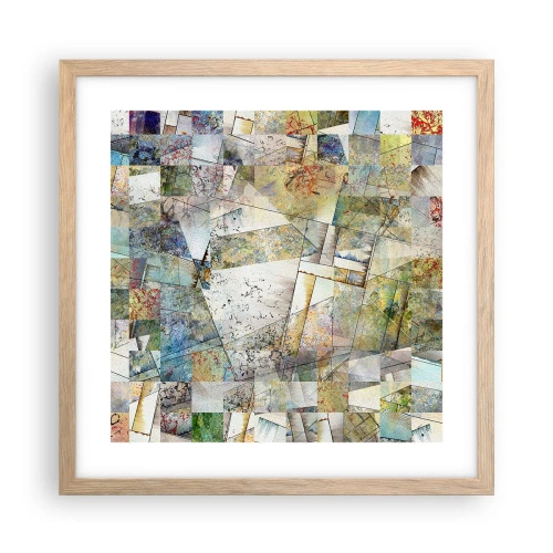 Poster in cornice rovere chiaro - Rimpasto geometrico - 40x40 cm