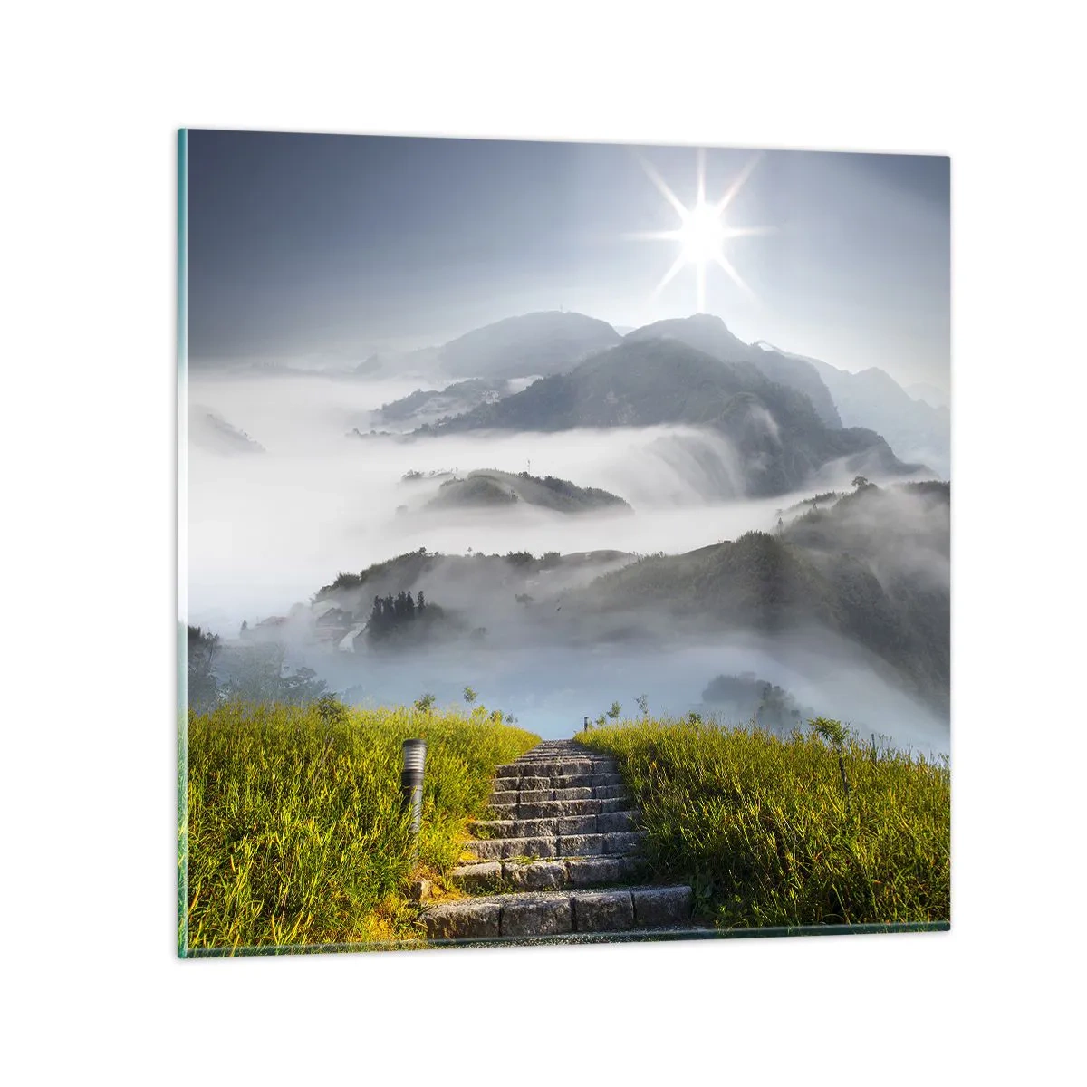 Quadro su vetro - Sempre in alto verso le nuvole - 40x40 cm