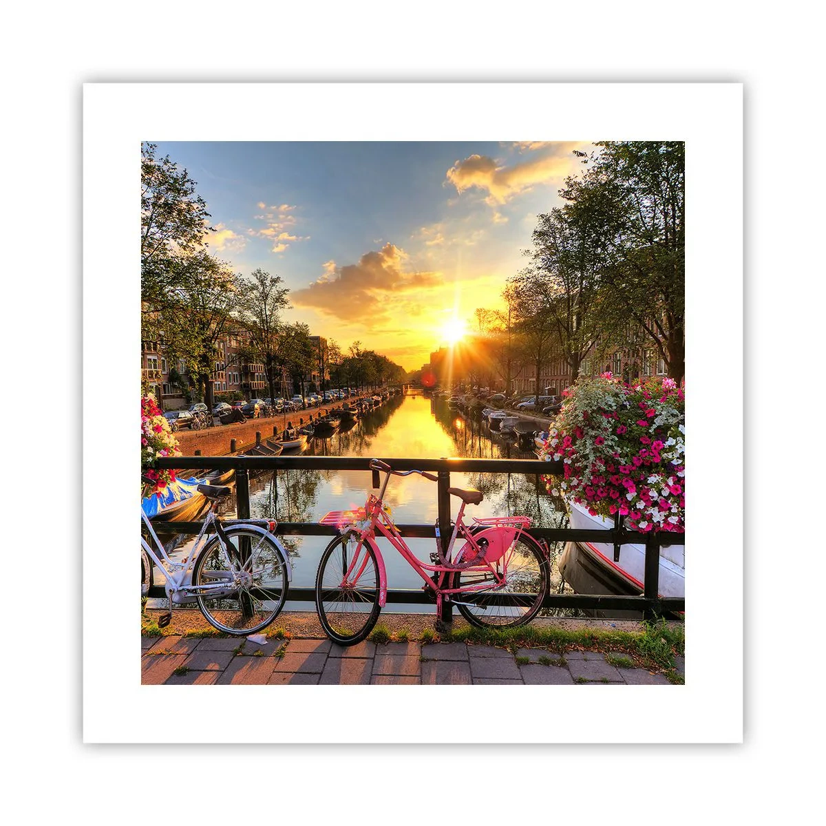 Poster - Mattino di primavera ad Amsterdam - 40x40 cm