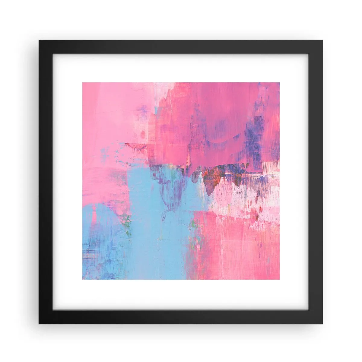Poster in cornice nera - Rosa, blu e un pizzico di luce - 30x30 cm