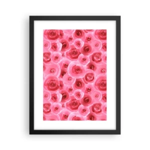 Poster in cornice nera - Rose in alto e in basso - 30x40 cm