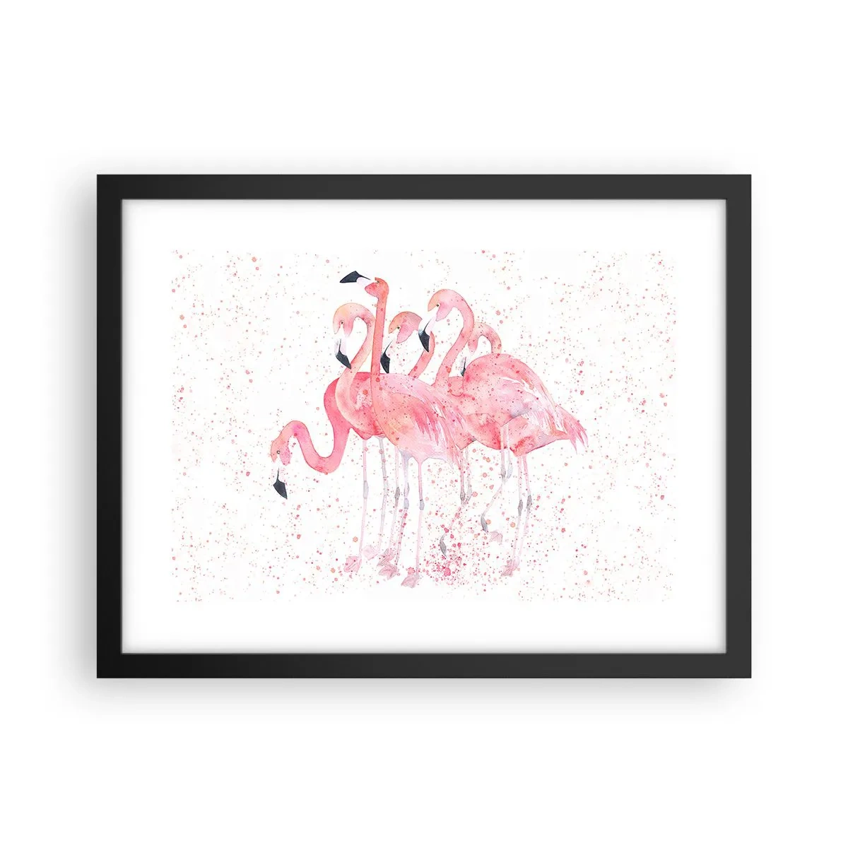 Poster in cornice nera - Gruppo in rosa - 40x30 cm