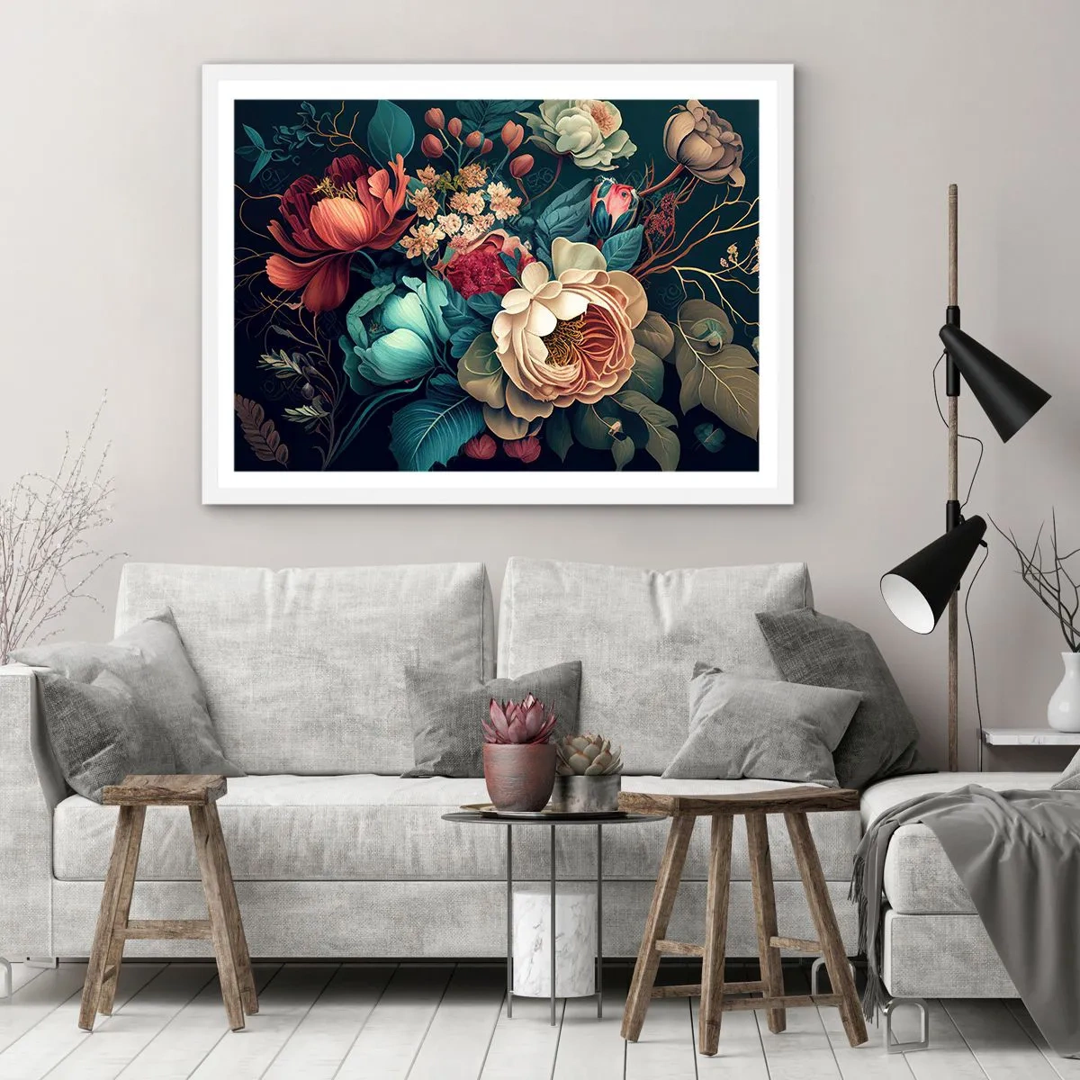 Poster in cornice bianca - Il fascino del 19esimo secolo - 70x50 cm