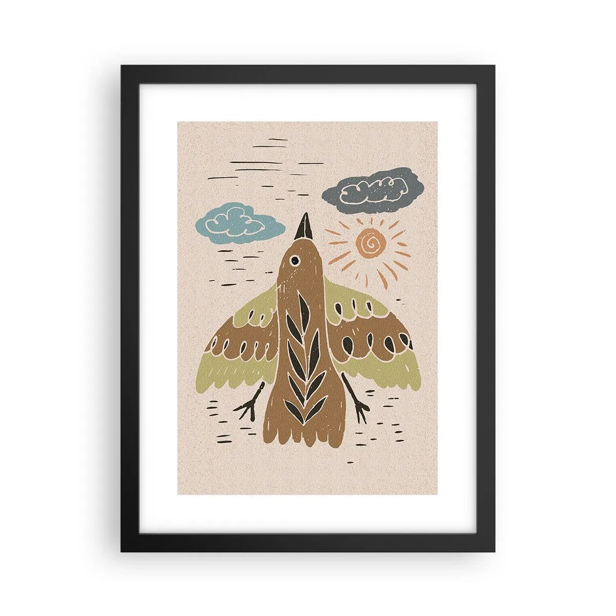 Poster in cornice nera - Volo gioioso - 30x40 cm