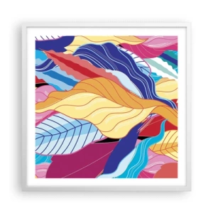 Poster in cornice bianca - Disordine colorato - 60x60 cm