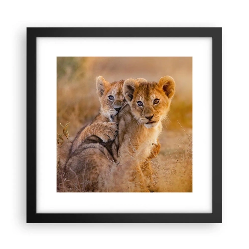Poster in cornice nera - Non disturbare! Giochiamo - 30x30 cm