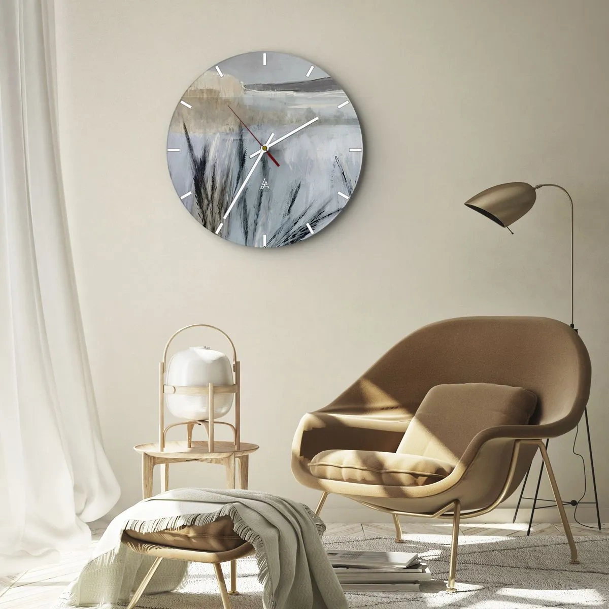 Orologio da parete - Orologio in Vetro - Campi d'inverno - 40x40 cm