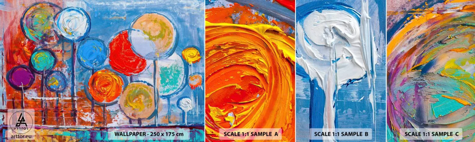 Campione Di Fotomurale Standard Eco - Qualcosa di straordinario - Palloncini colorati, Astrazione, Per bambini - 100x30 cm