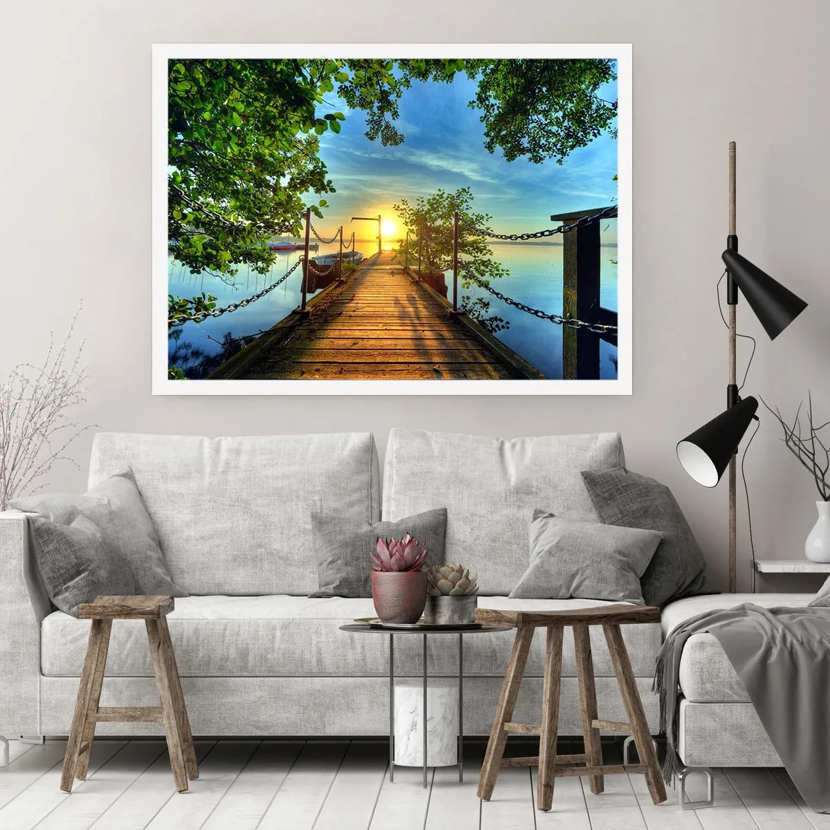 Poster - Tramonto sul lago - 40x30 cm