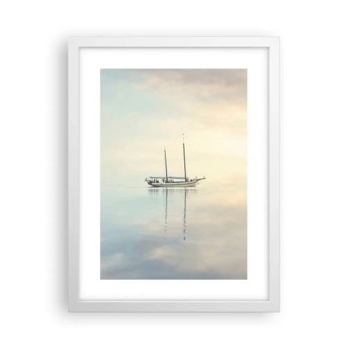 Poster in cornice bianca - Silenzio in mare - 30x40 cm