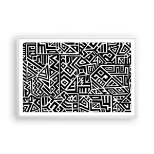 Poster in cornice bianca - Composizione precolombiana - 91x61 cm