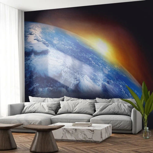 Fotomurali Autoadesivo Deluxe Sticker - L'alba sul pianeta azzurro - Astrazione, 3D, Cosmo - 100x70 cm