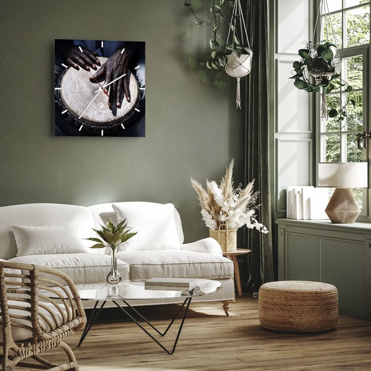 Orologio da parete - Orologio in Vetro - Vivi al tuo ritmo - 40x40 cm