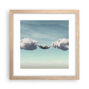 Poster in cornice rovere chiaro - La felicità del momento - 30x30 cm