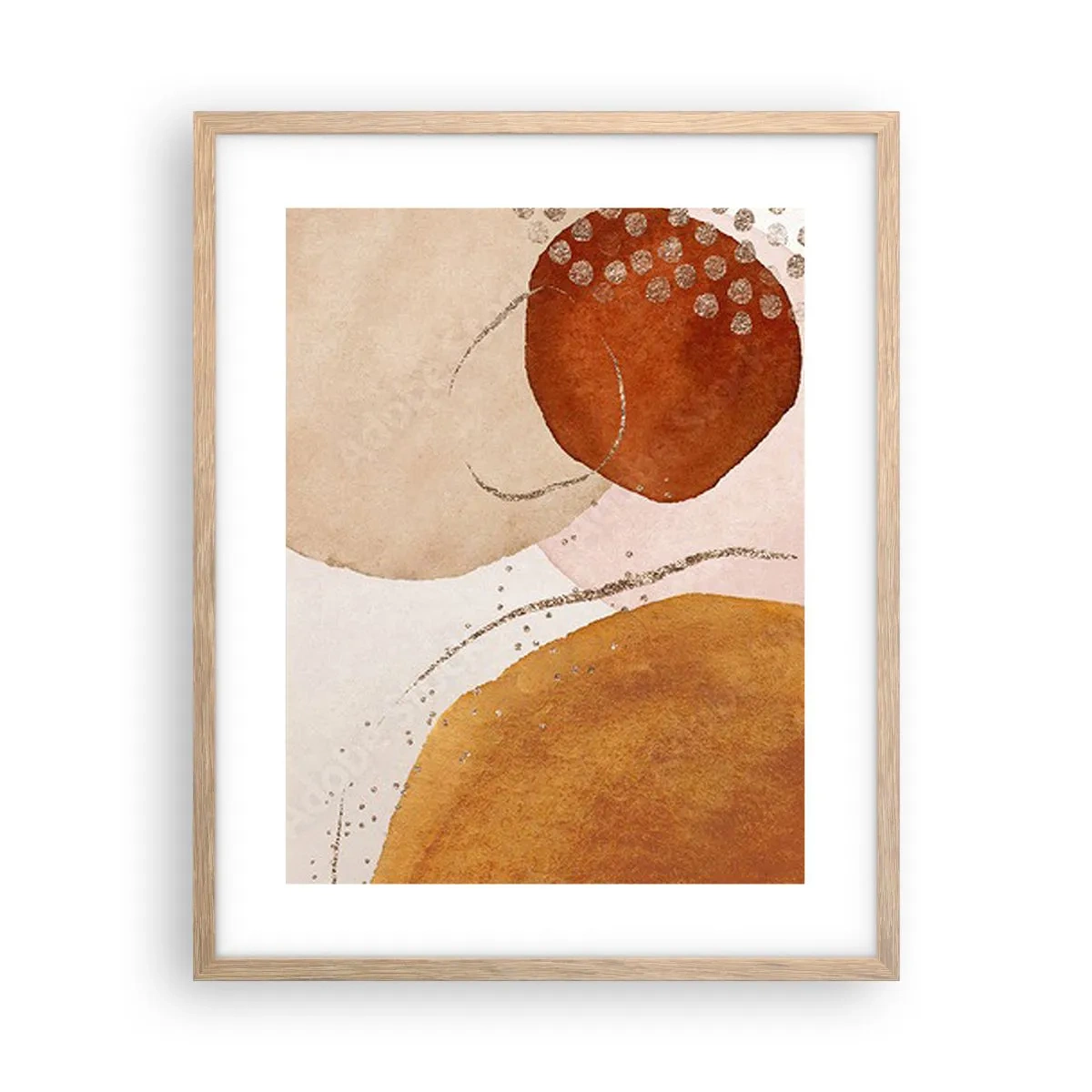 Poster in cornice rovere chiaro - Rotondità e movimento - 40x50 cm