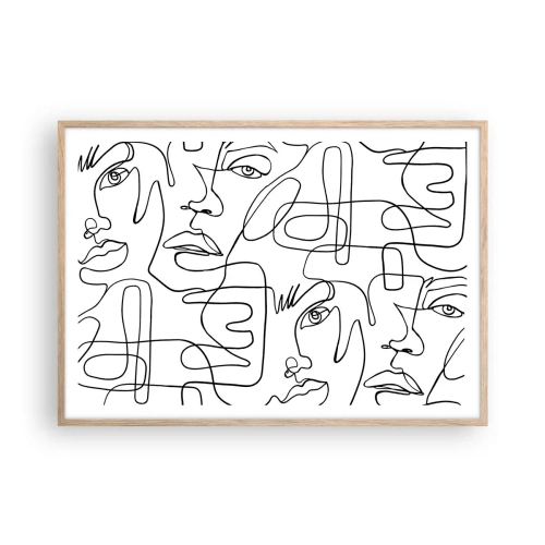 Poster in cornice rovere chiaro - Emozioni intrecciate - 100x70 cm