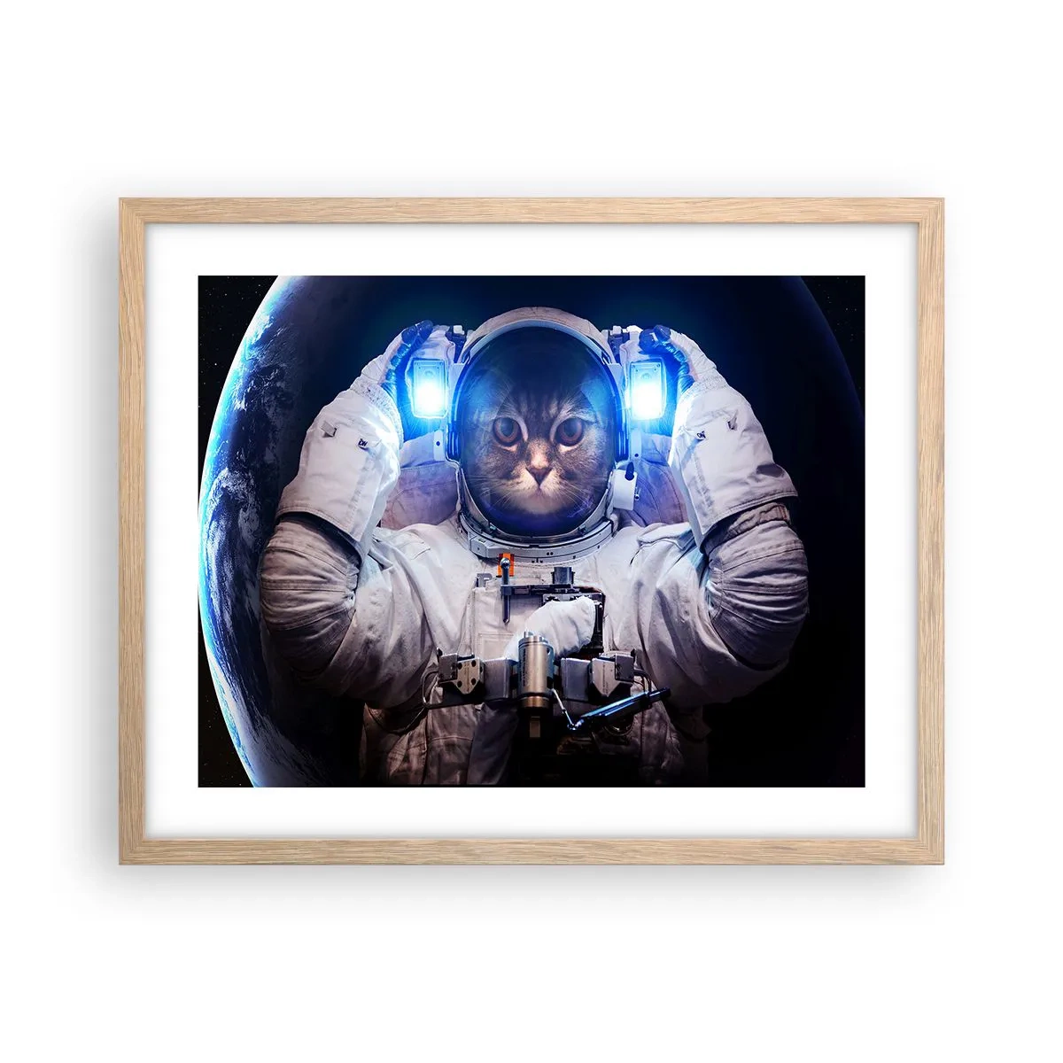 Poster in cornice rovere chiaro - Houston, avete un problema - 50x40 cm