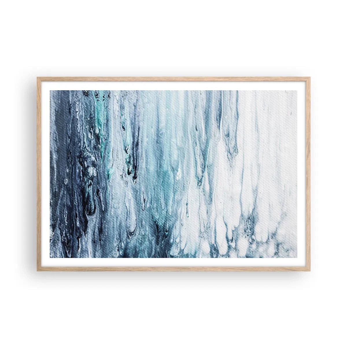 Poster in cornice rovere chiaro - Ghiaccio blu - 100x70 cm