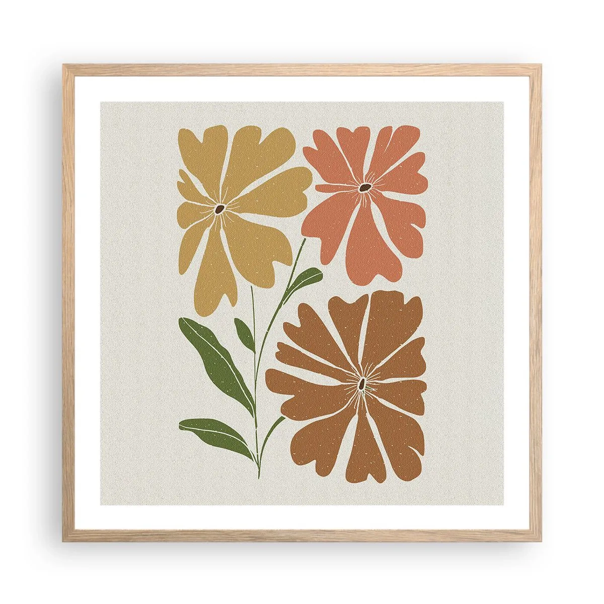 Poster in cornice rovere chiaro - Natura e geometria - 60x60 cm