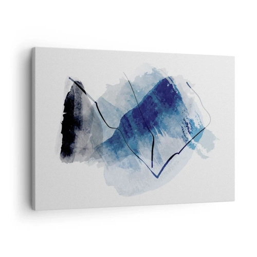 Quadro su tela - Stampe su Tela - Forme astratte nei toni del blu con linee delicate - 70x50cm - Monte di ghiaccio - Decorazione murale moderna per soggiorno e camera da letto ARTTOR