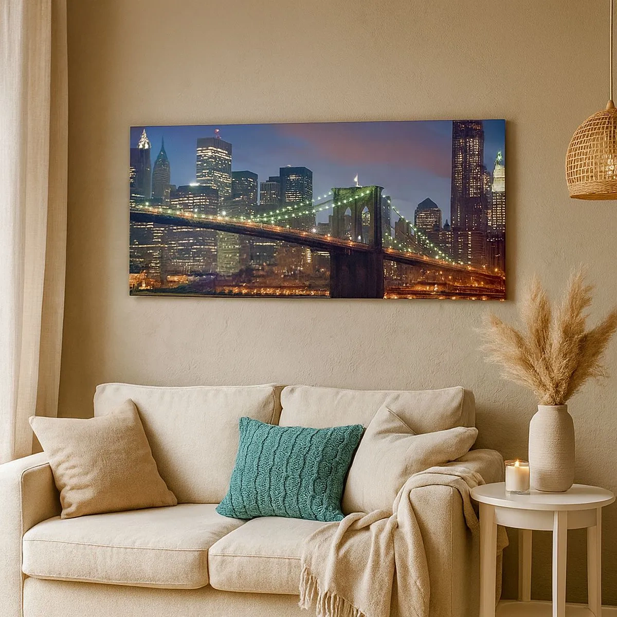 Quadro su tela - Stampe su Tela - Notte illuminata - 100x40 cm