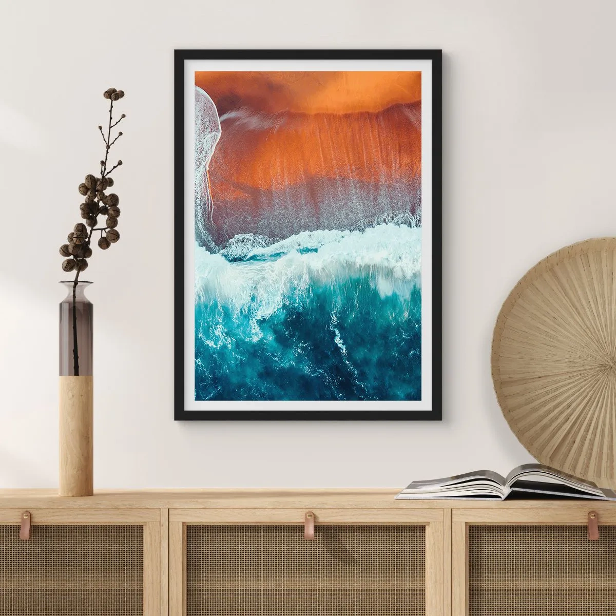 Poster in cornice nera - Il tocco dell'oceano - 61x91 cm
