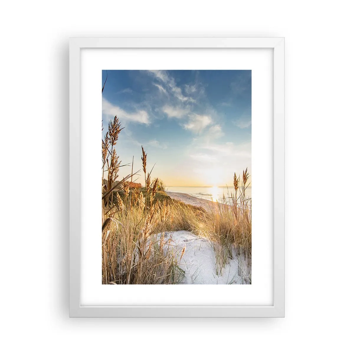 Poster in cornice bianca - Spiaggia del nord - 30x40 cm