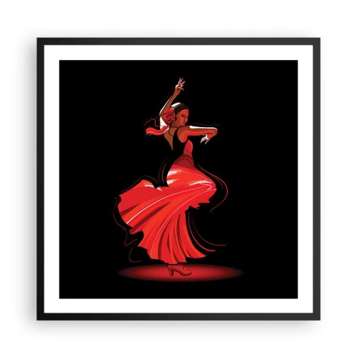 Poster in cornice nera - Lo spirito focoso del flamenco - 60x60 cm