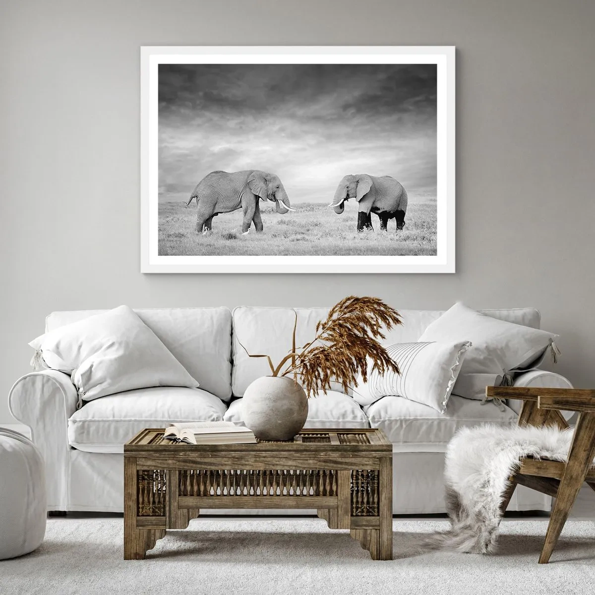 Poster in cornice bianca - Grigio è bello - 30x30 cm