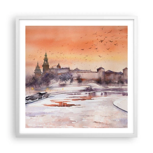 Poster in cornice bianca - Tramonto reale - 60x60 cm