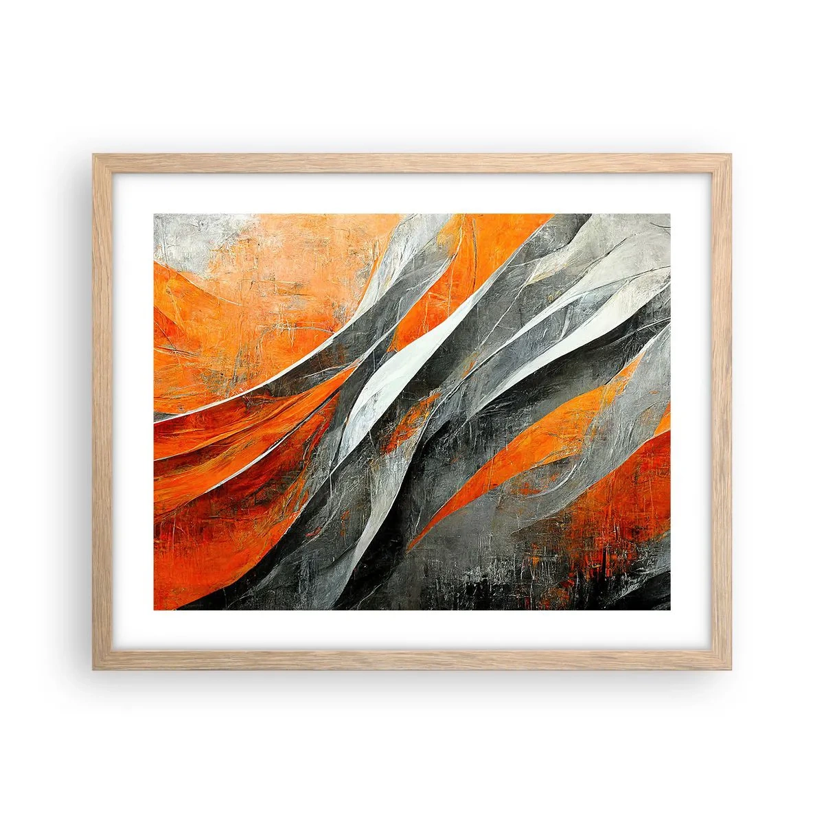 Poster in cornice rovere chiaro - Caldo e freddo - 50x40 cm