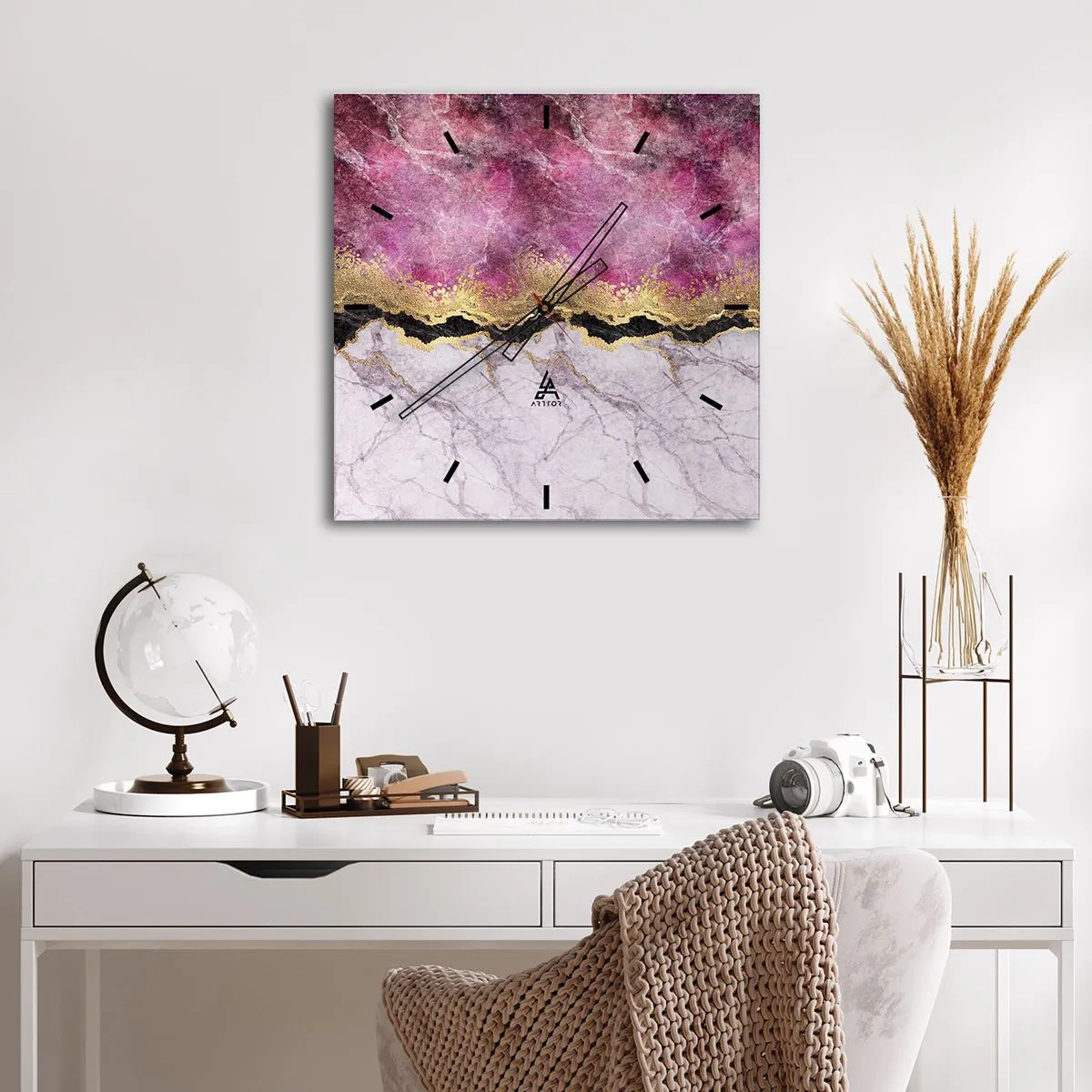 Orologio da parete - Orologio in Vetro - Sul confine - 40x40 cm