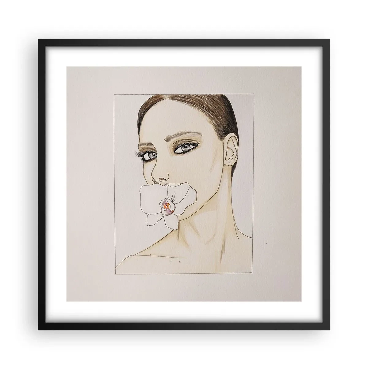 Poster in cornice nera - Simbolo di eleganza e bellezza - 50x50 cm