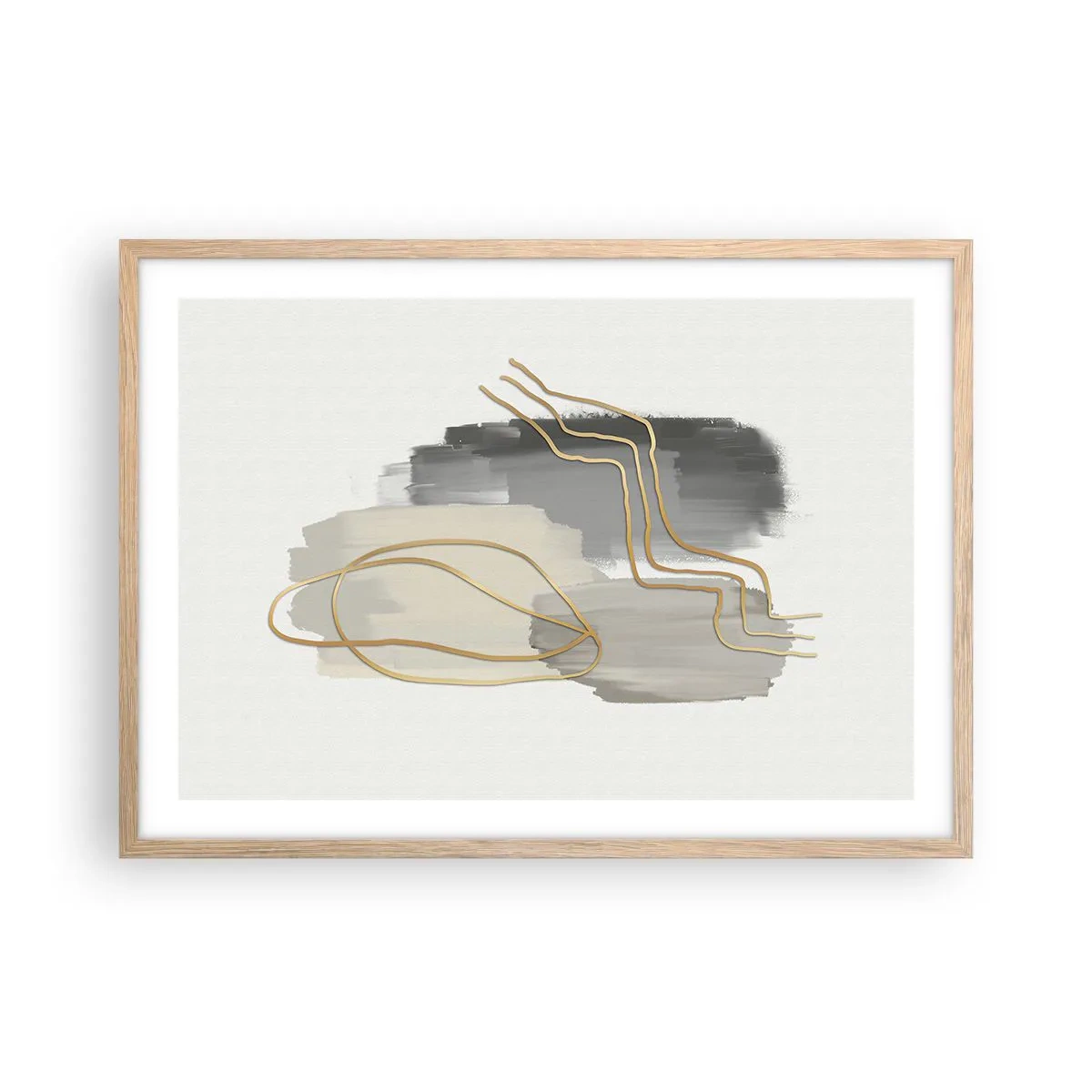 Poster in cornice rovere chiaro - Durata e movimento - 70x50 cm