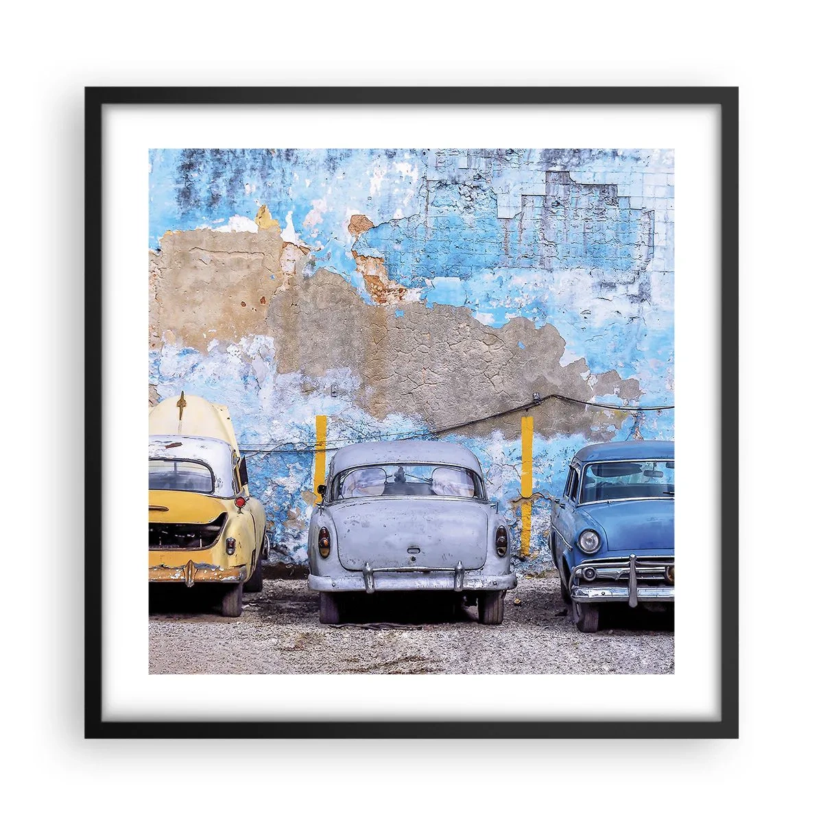 Poster in cornice nera - L'incontro dei veterani - 50x50 cm