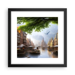 Poster in cornice nera - Paesaggio urbano olandese - 30x30 cm