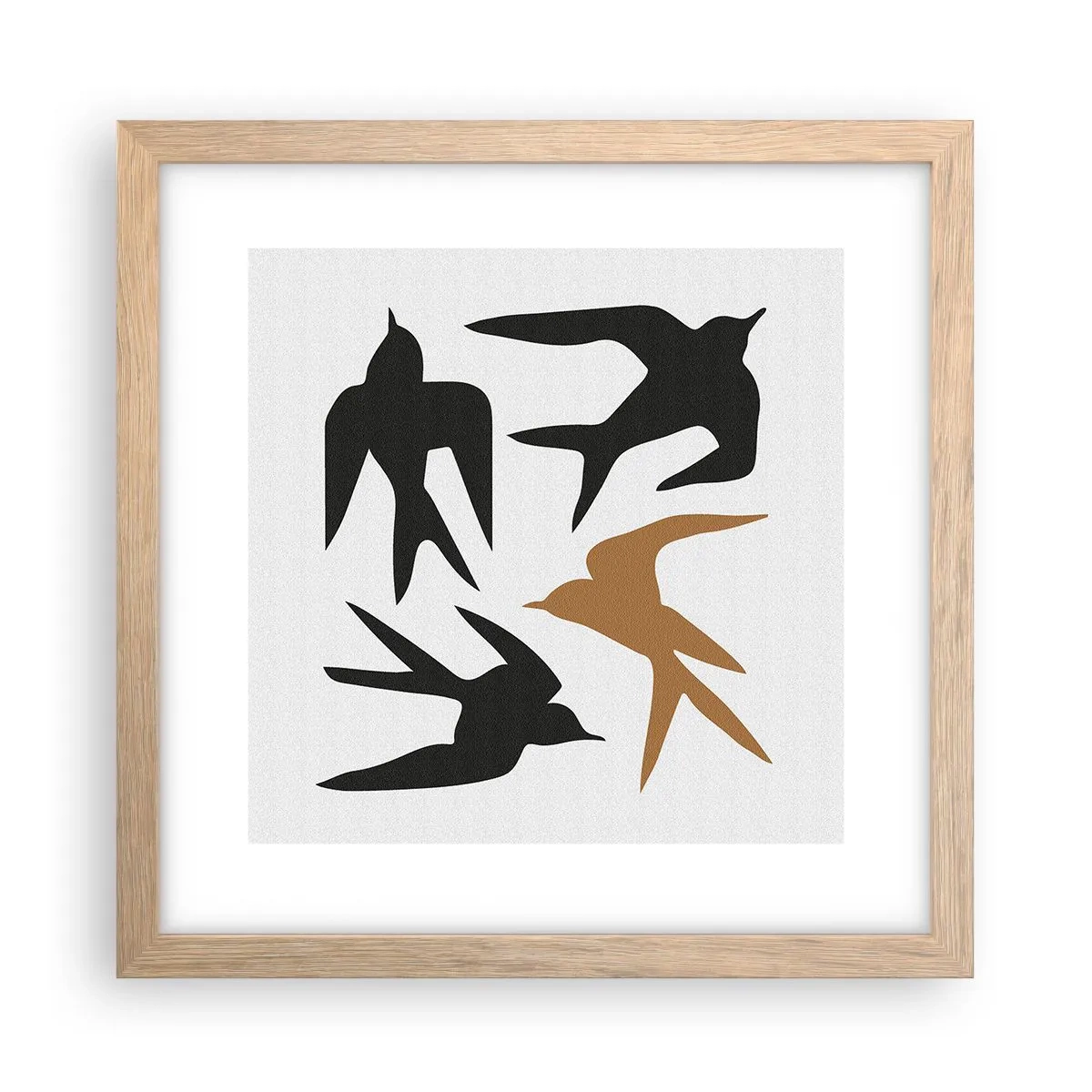 Poster in cornice rovere chiaro - Giochi di rondini - 30x30 cm