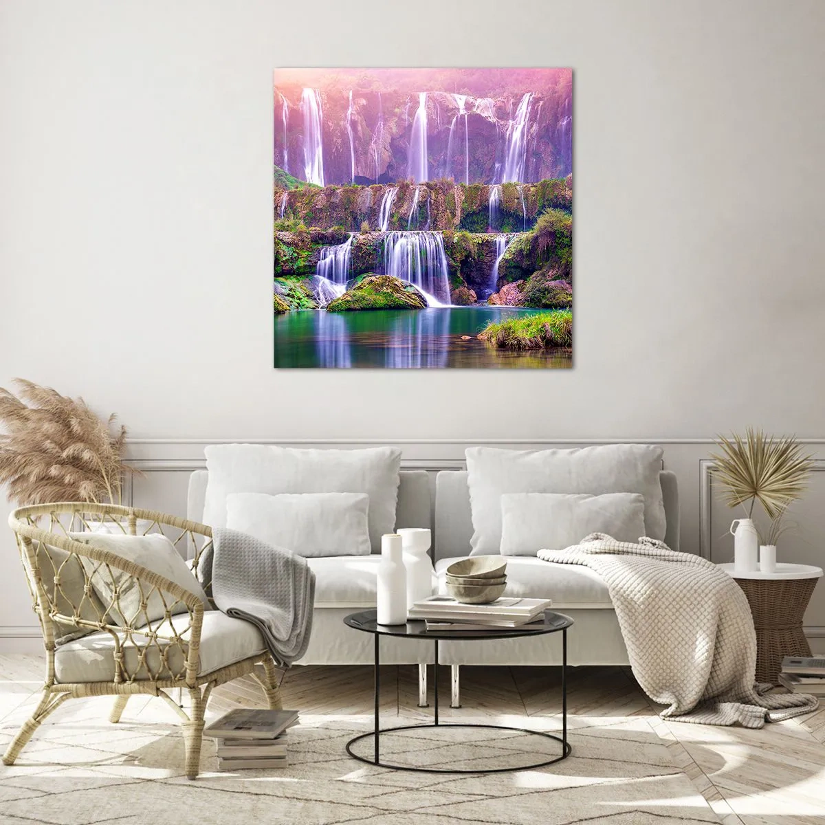 Quadro su vetro - La scala verso il cielo - 30x30 cm