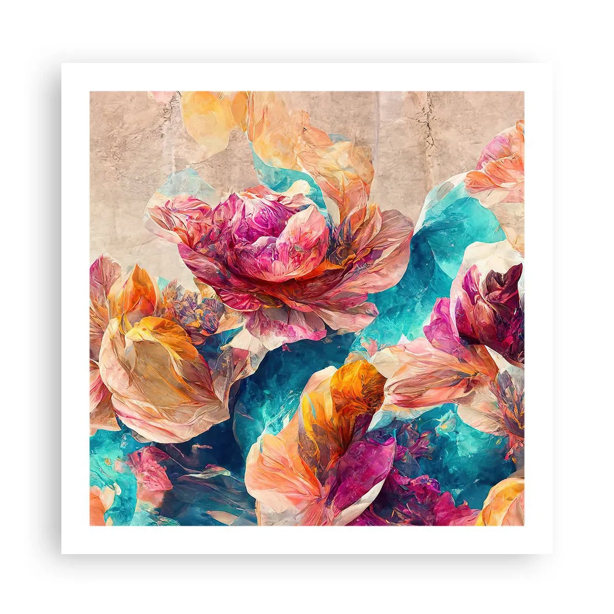 Poster - Lo splendore colorato del bouquet - 60x60 cm