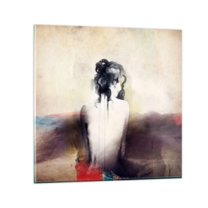 Quadro su vetro - Linee miti, forme ovali - 70x70 cm