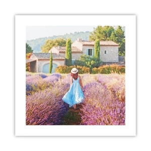 Poster - La ragazza nella lavanda - 40x40 cm