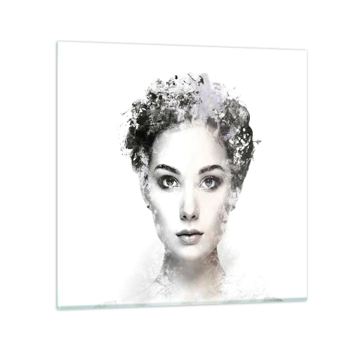 Quadro su vetro - Ritratto estremamente alla moda - 70x70 cm